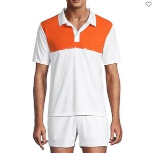 NWT Sports Illustrated Colorblock Moisture Wicking Polo Orange White Men's‎ Lrge